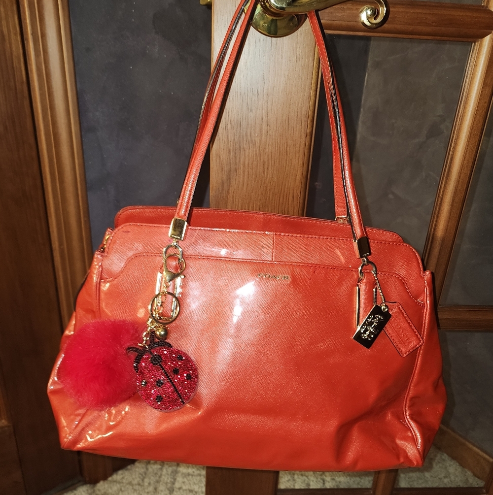 Coach Glossy Red Shoulder Bag